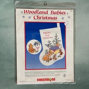 Dimensions Woodland Babies Christmas Stocking + Ornament Cross Stitch Kit
